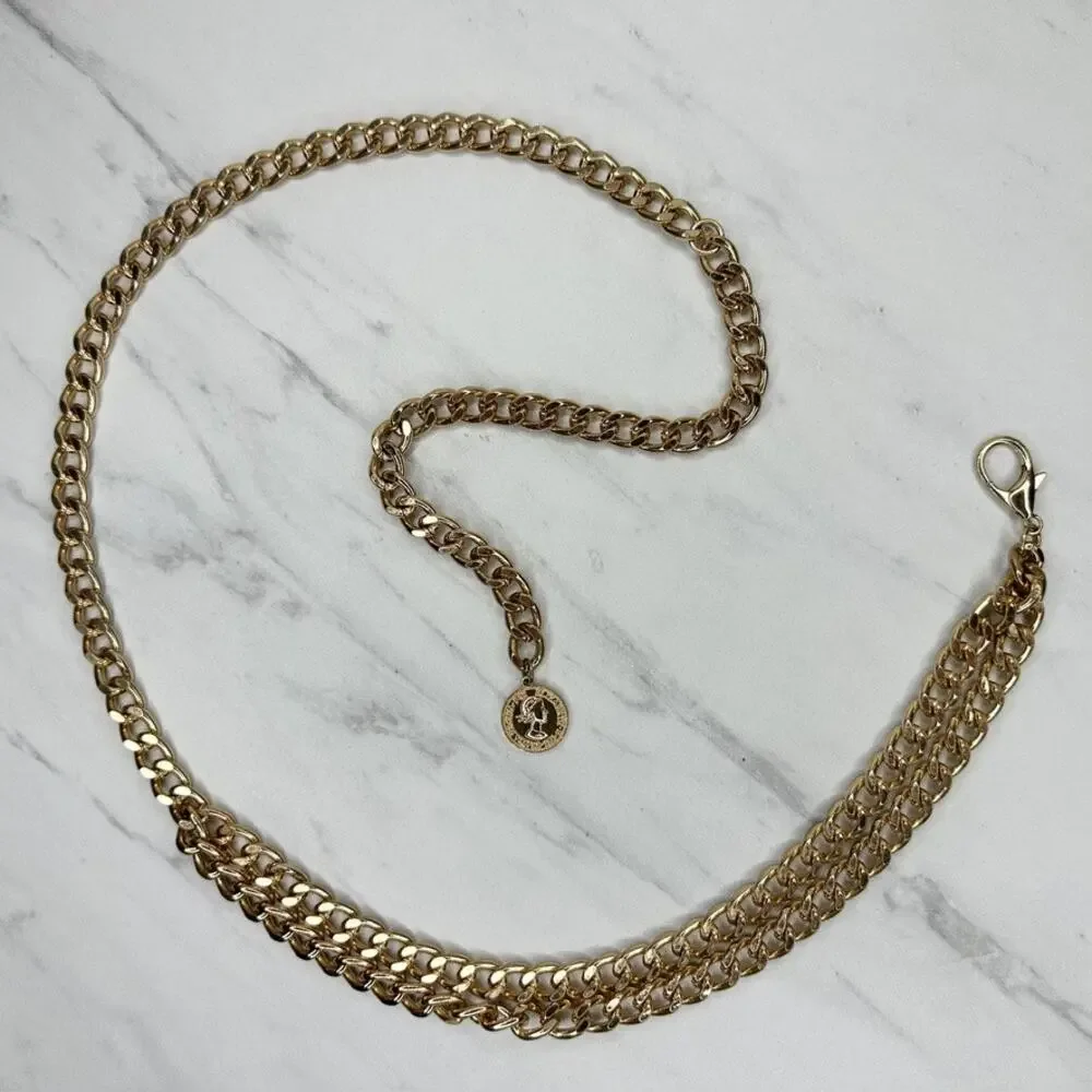 Draped Half Penny Charm Gold Chain Belt Extra Small/Small (XS/S) ✨